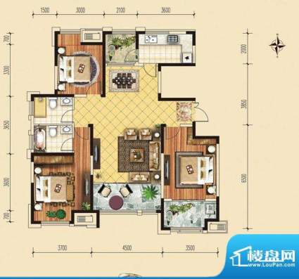 保利香榭里公馆h户型面积:141.94平米