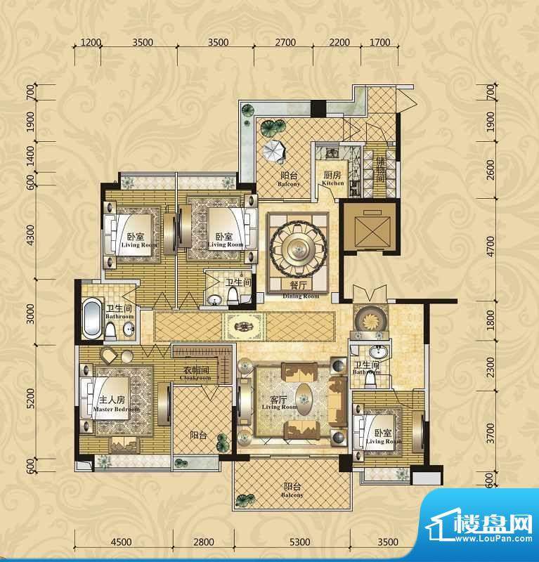 锦绣山河三期3栋1单面积:225.00平米