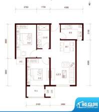 荣川沁园C-2户型 2室面积:84.00平米