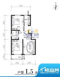 滨湖庄园L5户型 2室面积:76.00平米