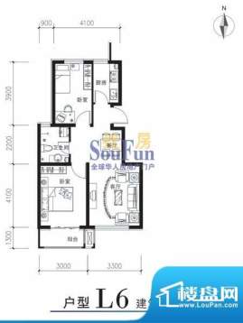 滨湖庄园L6户型 2室面积:71.00平米