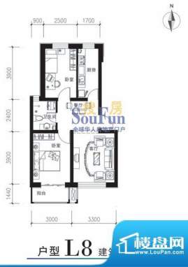 滨湖庄园L8户型 2室面积:73.00平米