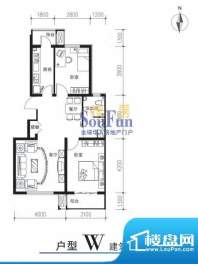 滨湖庄园W户型 2室2面积:87.00平米