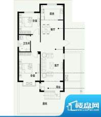 东上城A/B户型图 2室面积:88.00平米