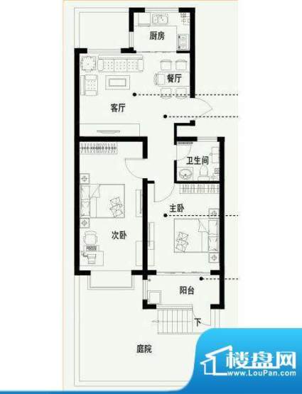 东上城D户型图 3室2面积:88.00平米