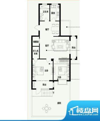 东上城G户型图 3室2面积:91.00平米