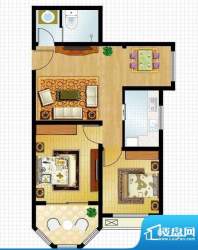 巴黎春天户型图 2室面积:81.44平米