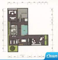 B户型庭院首层平面图