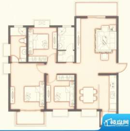 世嘉岭秀3居室户型图面积:122.05平米