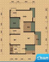 承翰来座山E2户型沐面积:90.00平米