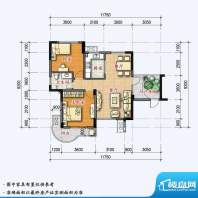 世纪花园1#楼F户型图面积:86.73平米