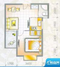 祥和家园G户型 1室1面积:45.00平米