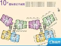 现代城10#楼标准层平面积:143.47平米