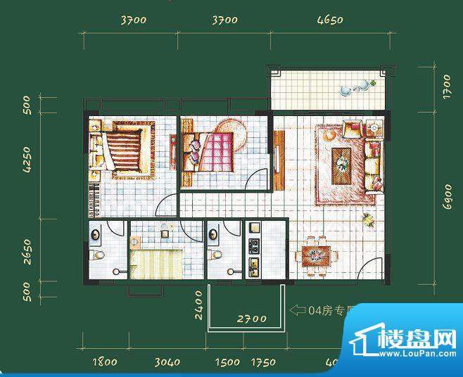 奶茶咖啡A栋03、04户面积:99.94平米