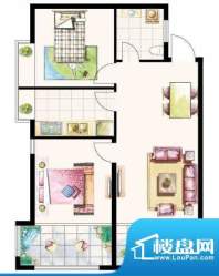 雲上E户型图 2室2厅面积:80.56平米