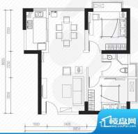 厚土珊瑚湾A栋H户型面积:82.81平米