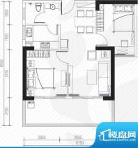 厚土珊瑚湾A栋F户型面积:82.91平米