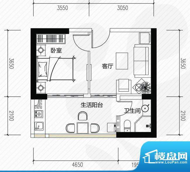 厚土珊瑚湾1单元2号面积:41.58平米