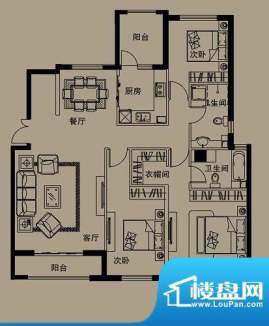 万泰麓溪公馆G2户型面积:155.46平米