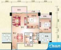 文锦阁03户型图 2室面积:102.64平米