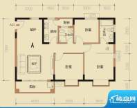 万泉森邻A户型 3室3面积:106.17平米