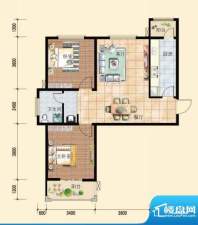 海通蓝郡B2户型图 2面积:90.00平米