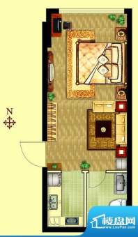 名仕豪庭F户型图 1室面积:35.68平米