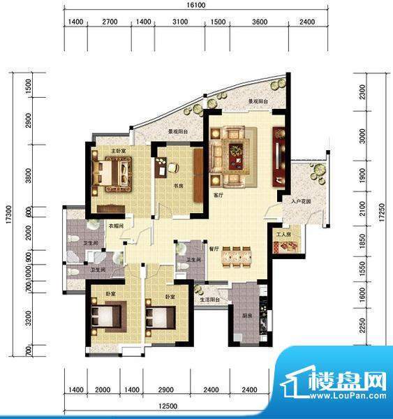 宝安滨海豪庭D户型 面积:212.59平米