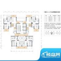 摩尔城C座7-29户型偶面积:86.25平米