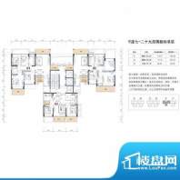 摩尔城E座7-29户型偶面积:143.56平米