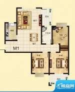 建源山海龙城M1户型面积:107.28平米