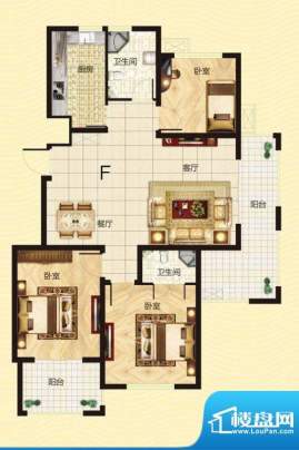 建源山海龙城F户型图面积:113.40平米