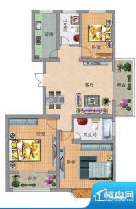 东华丽景花园A3户型面积:127.00平米