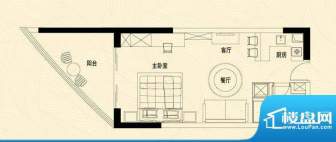 盛世双帆1-03户型图面积:50.47平米