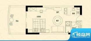 盛世双帆2-04户型图面积:57.27平米