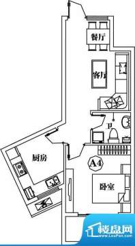 蒙哥马利豪庭A4户型面积:63.09平米