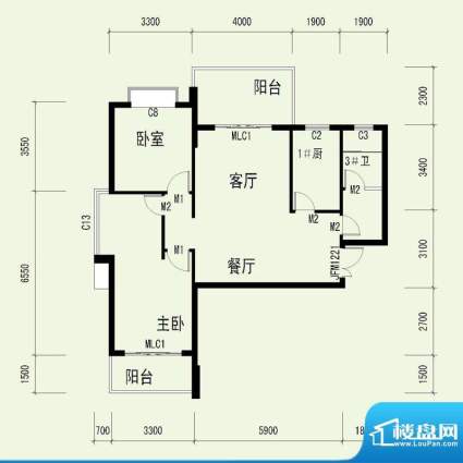 国奥天地3号楼2单元面积:102.35平米