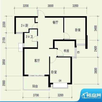 国奥天地1号楼1单元面积:92.53平米