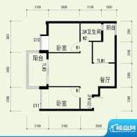 国奥天地2号楼4单元面积:64.66平米