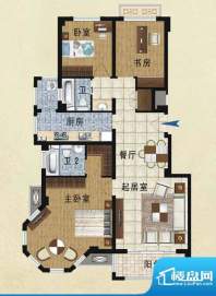 海景苑B1户型图 3室面积:116.18平米