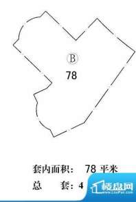 海郡壹號b户型 2室2面积:78.00平米