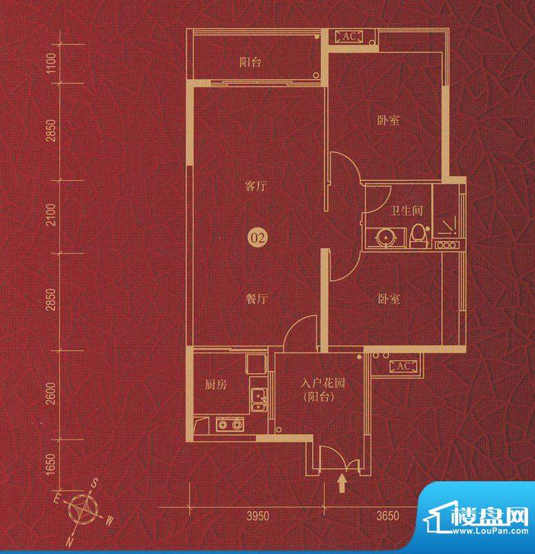 星汇金沙G4栋02单元面积:98.00平米