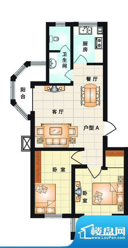 东陌堂新区26号楼A户面积:79.69平米