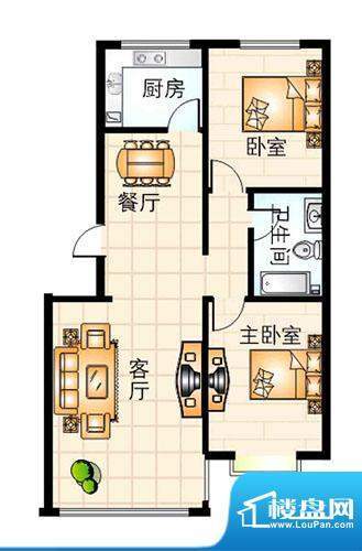 东陌堂新区C户型 2室面积:78.10平米