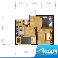 亚澜湾h2户型图 1室面积:44.11平米