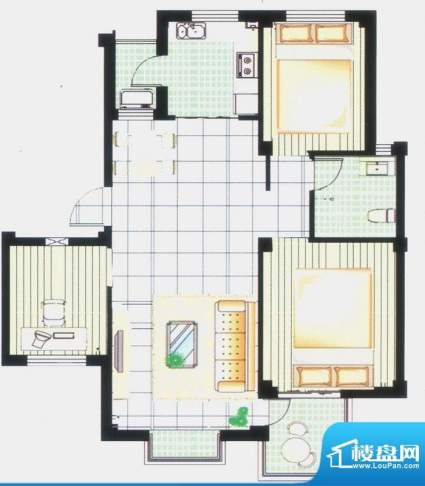 融基丽景园B5户型图面积:92.00平米