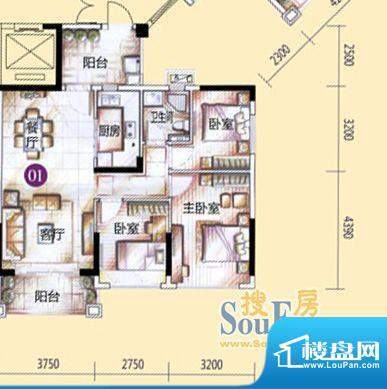 敏捷·金月湾11座01面积:93.00平米