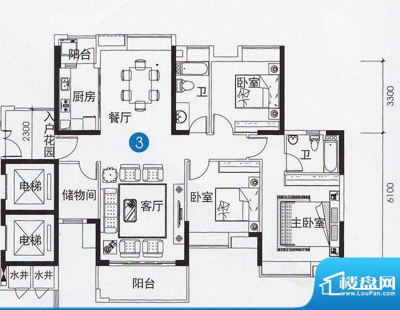 尚上名筑A1、A2栋03面积:137.00平米