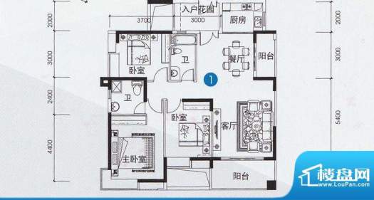 尚上名筑A1、A2栋01面积:127.00平米