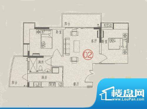 罗马家园D6栋02单位面积:85.00平米